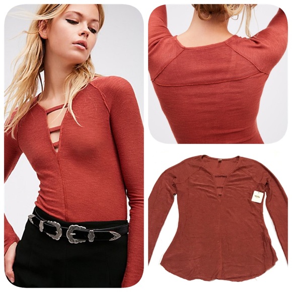 NWT Free People Bae Bae Layering Top Terra Cotta - Picture 1 of 9
